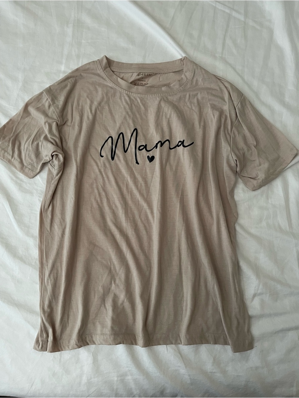 Mama Short Sleeve T‑Shirt in Beige size large